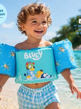 NWT Bluey Swim Vest Puddle Jumper Kids Floatie 33–55 lbs Pool Beach